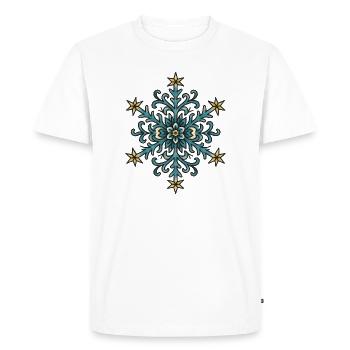 Motif festif de flocon de neige bleu - T-shirt Premium bio Homme - blanc - Devant - Nico (187cm)