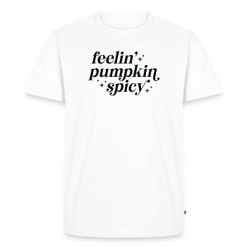 Pumpkin Spicy Feelings - Men's Premium Organic T-Shirt - white - Front - Nico (187cm)