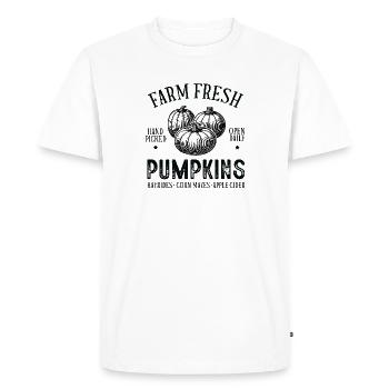 Autumn Pumpkins with Rustic Style - Men's Premium Organic T-Shirt - white - Front - Nico (187cm)
