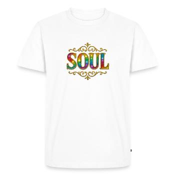 ÂME | Esprits de vie de l'âme aux couleurs de l'arc-en-ciel - T-shirt Premium bio Homme - blanc - Devant - Nico (187cm)