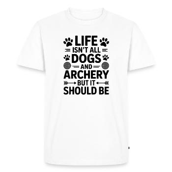 Archery Saying Dogs Archery Gift - Men's Premium Organic T-Shirt - white - Front - Nico (187cm)
