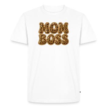 mom y2k design with leopard print - Men's Premium Organic T-Shirt - white - Front - Nico (187cm)