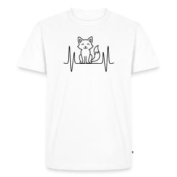 Fox heartbeat line motif - Men's Premium Organic T-Shirt - white - Front - Nico (187cm)