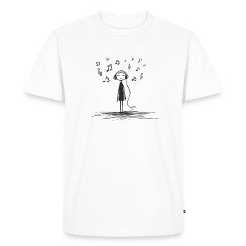 Écouter de la musique - T-shirt Premium bio Homme - blanc - Devant - Nico (187cm)