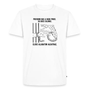 Alligator Alcatraz - T-shirt Premium bio Homme - blanc - Devant - Nico (187cm)