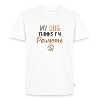 My dog thinks I'm great - Men's Premium Organic T-Shirt - white - Front - Nico (187cm)