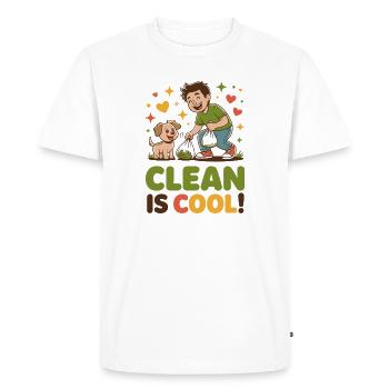 Bright Eco-Friendly Clean Up Design - Men's Premium Organic T-Shirt - white - Front - Nico (187cm)