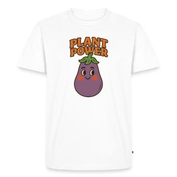 Aubergine ludique avec un message - T-shirt Premium bio Homme - blanc - Devant - Nico (187cm)