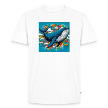 whale - Men's Premium Organic T-Shirt - white - Front - Nico (187cm)