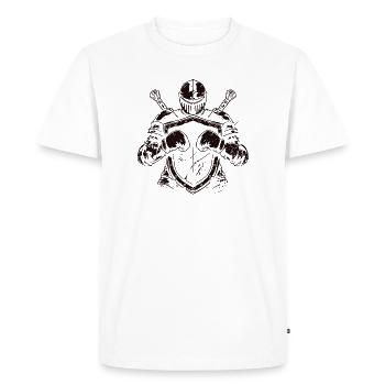 Knight with shield and sword - Men's Premium Organic T-Shirt - white - Front - Nico (187cm)