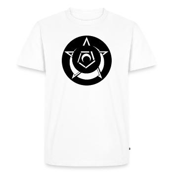 Mystical Pentagram Crop Circle - Men's Premium Organic T-Shirt - white - Front - Nico (187cm)