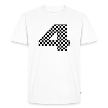 Damier numéro 4 Design - T-shirt Premium bio Homme - blanc - Devant - Nico (187cm)