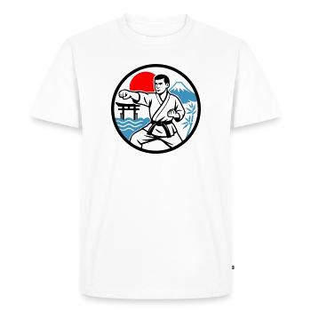 Karaté Nature - T-shirt Premium bio Homme - blanc - Devant - Nico (187cm)