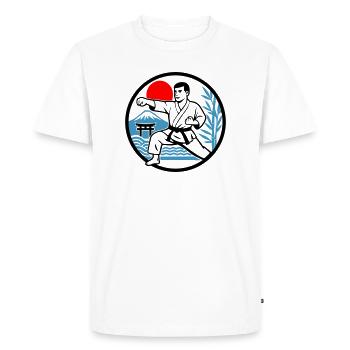 Karaté Nature - T-shirt Premium bio Homme - blanc - Devant - Nico (187cm)