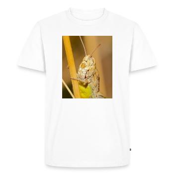Macrophotographie d’une sauterelle en détails - T-shirt Premium bio Homme - blanc - Devant - Nico (187cm)