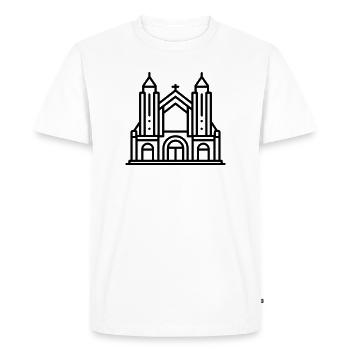 cathédrale - T-shirt Premium bio Homme - blanc - Devant - Nico (187cm)