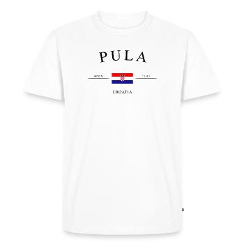 Pula, Croatie – Souvenirs et cadeaux de vacances - T-shirt Premium bio Homme - blanc - Devant - Nico (187cm)