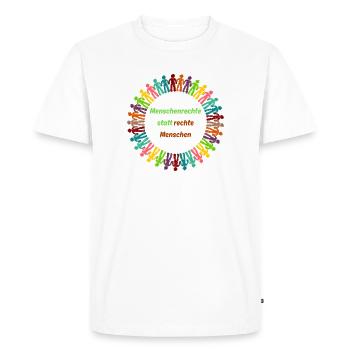 Human rights instead of right-wing people green - Men's Premium Organic T-Shirt - white - Front - Nico (187cm)