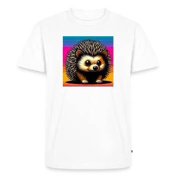hedgehog - Men's Premium Organic T-Shirt - white - Front - Nico (187cm)