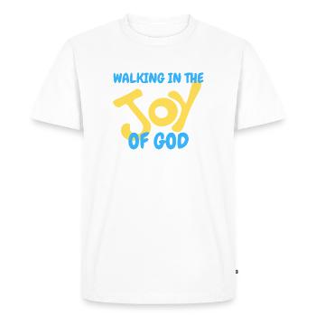 Motif de la joie de Dieu dans des couleurs pastel unies - T-shirt Premium bio Homme - blanc - Devant - Nico (187cm)