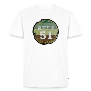 Vintage area 51 - Men's Premium Organic T-Shirt - white - Front - Nico (187cm)