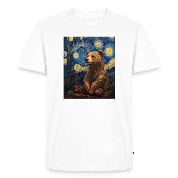 Bear Bears Van Gogh Style Starry Night - Men's Premium Organic T-Shirt - white - Front - Nico (187cm)