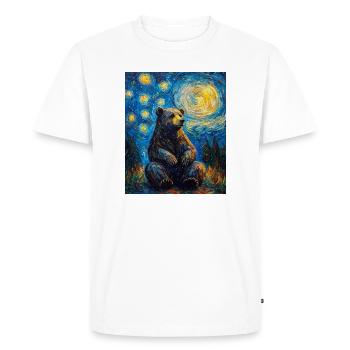 Bear Bears Van Gogh Style Starry Night - Men's Premium Organic T-Shirt - white - Front - Nico (187cm)