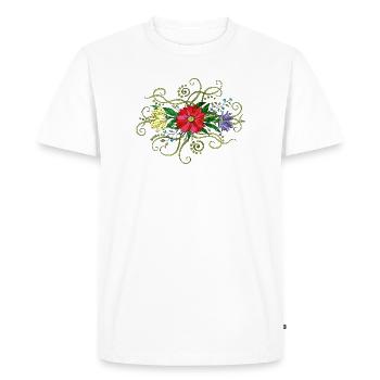 Fleur - T-shirt Premium bio Homme - blanc - Devant - Nico (187cm)