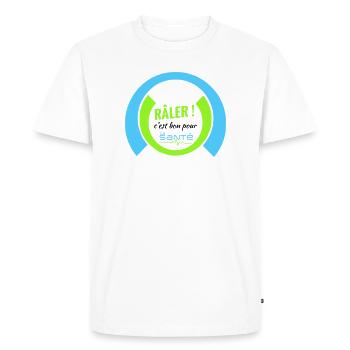 Râler c'est bon pour la santé - T-shirt Premium bio Homme - blanc - Devant - Nico (187cm)