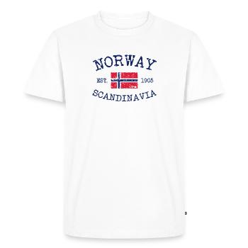 Norvège - Norvège - Norvège - Scandinavie - 1905 - T-shirt Premium bio Homme - blanc - Devant - Nico (187cm)