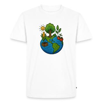 Natural earth with plants and sun - Men's Premium Organic T-Shirt - white - Front - Nico (187cm)