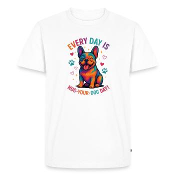 Bouledogue français - T-shirt Premium bio Homme - blanc - Devant - Nico (187cm)