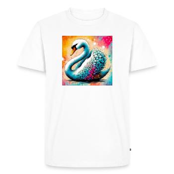 swan - Men's Premium Organic T-Shirt - white - Front - Nico (187cm)