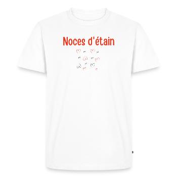 Tin Wedding 10th Wedding Anniversary - Men's Premium Organic T-Shirt - white - Front - Nico (187cm)