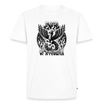 Phénix ardent avec le feu - T-shirt Premium bio Homme - blanc - Devant - Nico (187cm)
