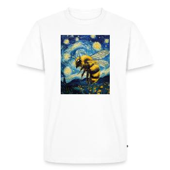 Bee Van Gogh Style Starry Night - Men's Premium Organic T-Shirt - white - Front - Nico (187cm)