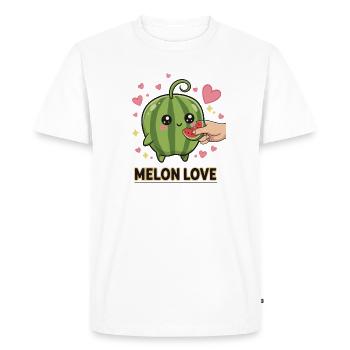 Melon Love Kawaii Manga Pastèque - T-shirt Premium bio Homme - blanc - Devant - Nico (187cm)