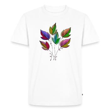leaves - Men's Premium Organic T-Shirt - white - Front - Nico (187cm)