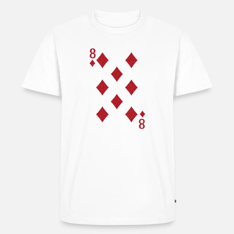 Kartenmuster 8 Karo design auf Kleidung - Männer Premium Bio T-Shirt - Weiß