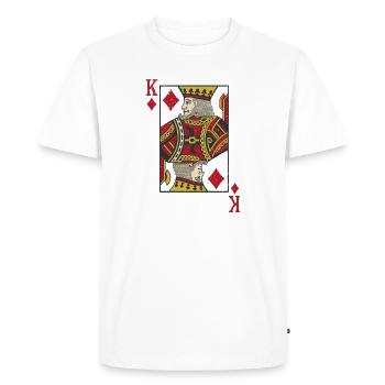 Roi de Carreau Cartes Double Tête Rami - T-shirt Premium bio Homme - blanc - Devant - Nico (187cm)