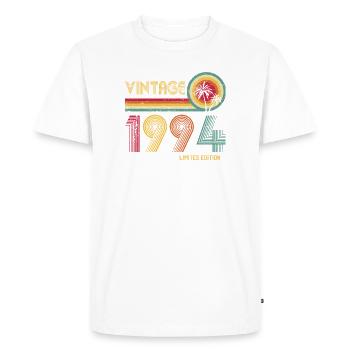 Vintage 90s Retro Sunset Design - Men's Premium Organic T-Shirt - white - Front - Nico (187cm)