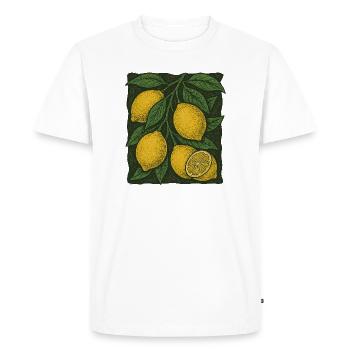 Illustration botanique de citron - T-shirt Premium bio Homme - blanc - Devant - Nico (187cm)