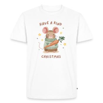 Have a Kind Christmas – Sweet Mouse - Men's Premium Organic T-Shirt - white - Front - Nico (187cm)