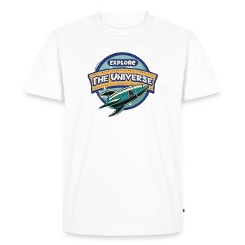 Space Explorer - Explorez l’Univers - T-shirt Premium bio Homme - blanc - Devant - Nico (187cm)