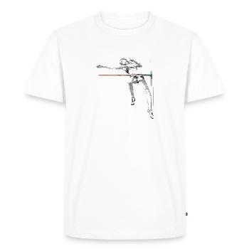 Saut en hauteur - T-shirt Premium bio Homme - blanc - Devant - Nico (187cm)