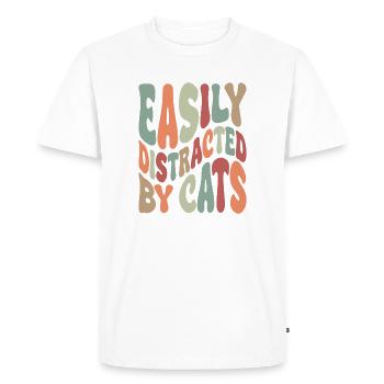 Facilement distrait par Katzen - T-shirt Premium bio Homme - blanc - Devant - Nico (187cm)
