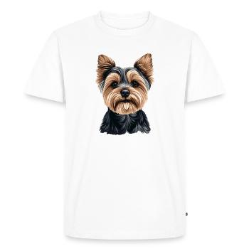 Dessin animé mignon de Yorkshire Terrier - T-shirt Premium bio Homme - blanc - Devant - Nico (187cm)