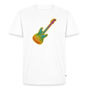 Colorful Glitter Guitar Rock Design - Men's Premium Organic T-Shirt - white - Front - Nico (187cm)