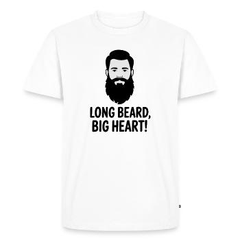 Long Beard Big Heart Illustration - Men's Premium Organic T-Shirt - white - Front - Nico (187cm)