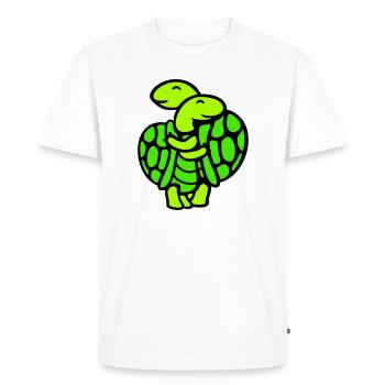 2 Friends Turtle Team Love Couple Hug Cute - Men's Premium Organic T-Shirt - white - Front - Nico (187cm)